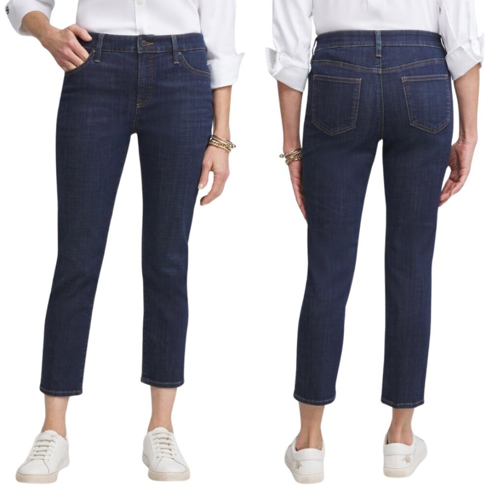 Chico’s‎ Cropped Jeans So Slimming Girlfriend SZ 00/2 Dark Wash Stretch SZ 00/2